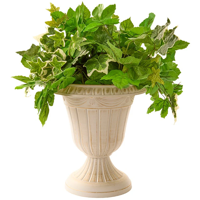 Plastic Urn Planter in White-Gold or Black-Copper - Image 5