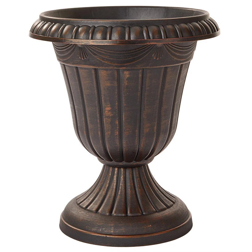 Plastic Urn Planter in White-Gold or Black-Copper - Image 6