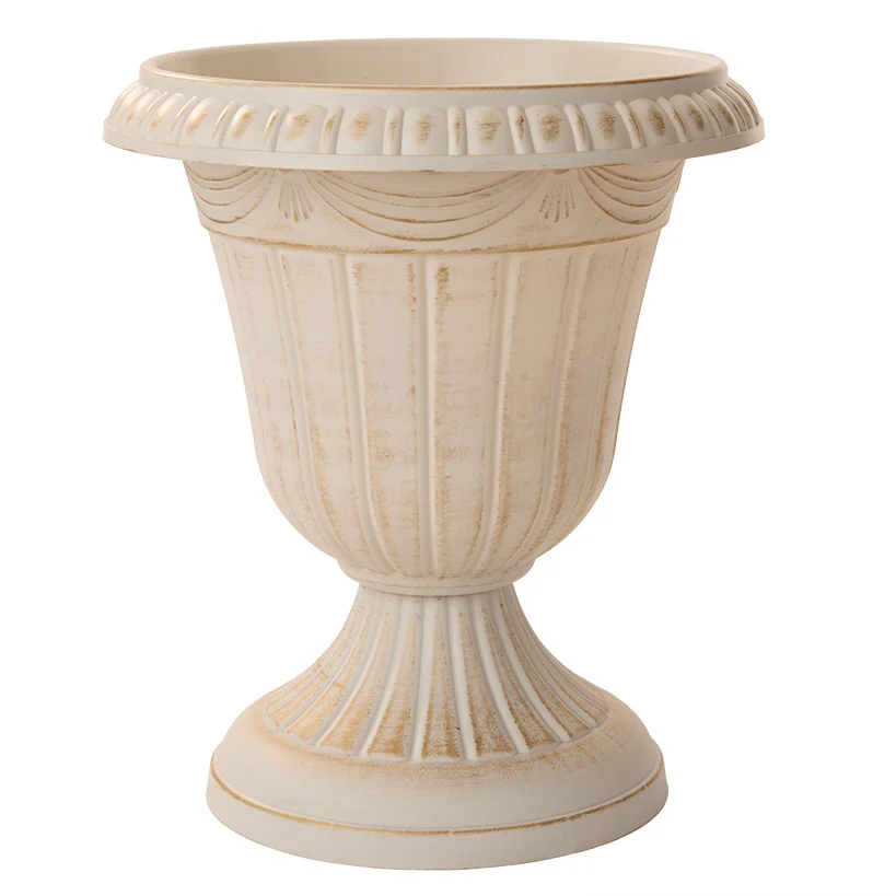 Plastic Urn Planter in White-Gold or Black-Copper - Image 7