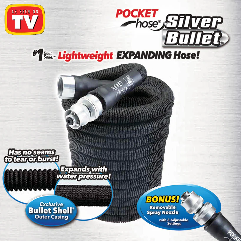 Pocket Hose® Silver Bullet™ - Lightweight, Expandable, Garden Hose