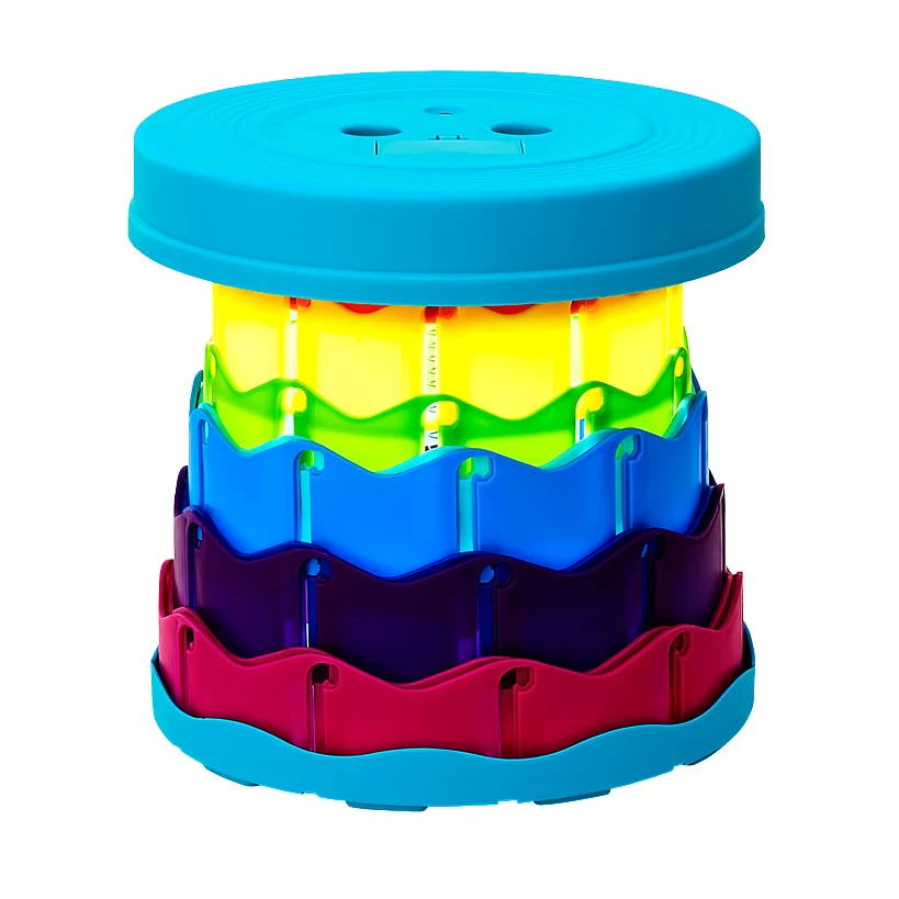 Portable Folding Stool With LED Light Height Adjustable Retractable - Image 2