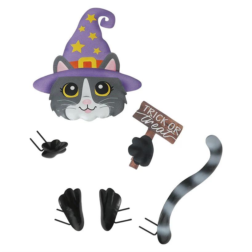 Pumpkin Decorating Kits Metal In Cat Ghost Bird Or Skeleton Characters - Image 10