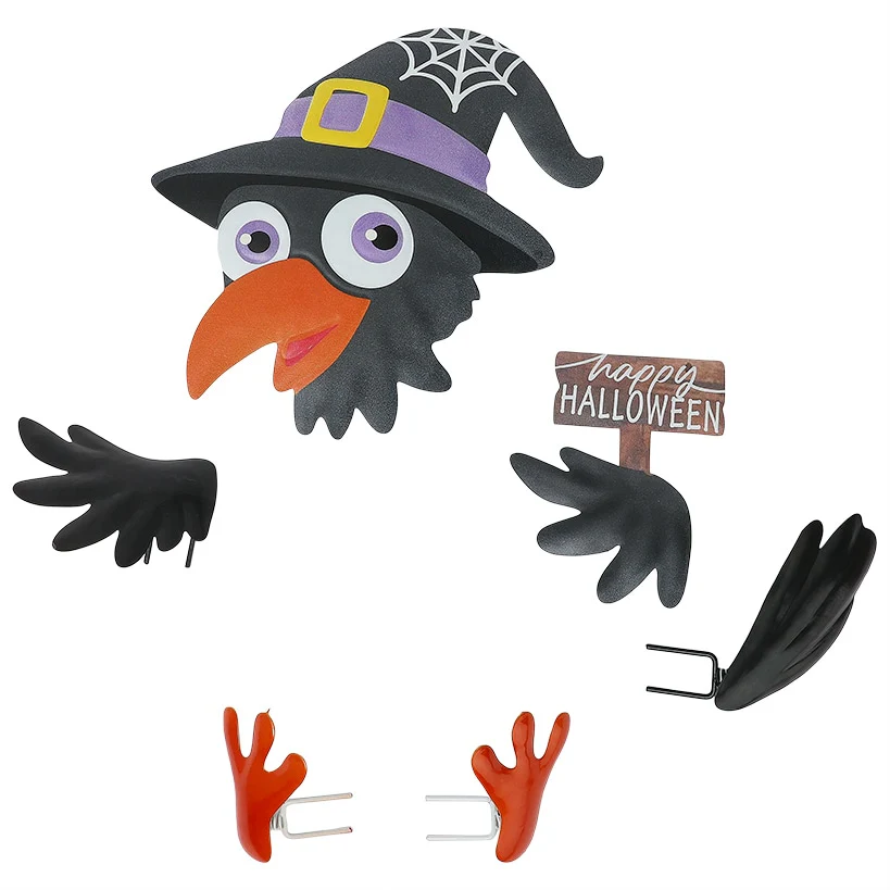 Pumpkin Decorating Kits Metal In Cat Ghost Bird Or Skeleton Characters - Image 11