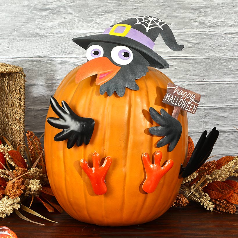 Pumpkin Decorating Kits Metal In Cat Ghost Bird Or Skeleton Characters - Image 5