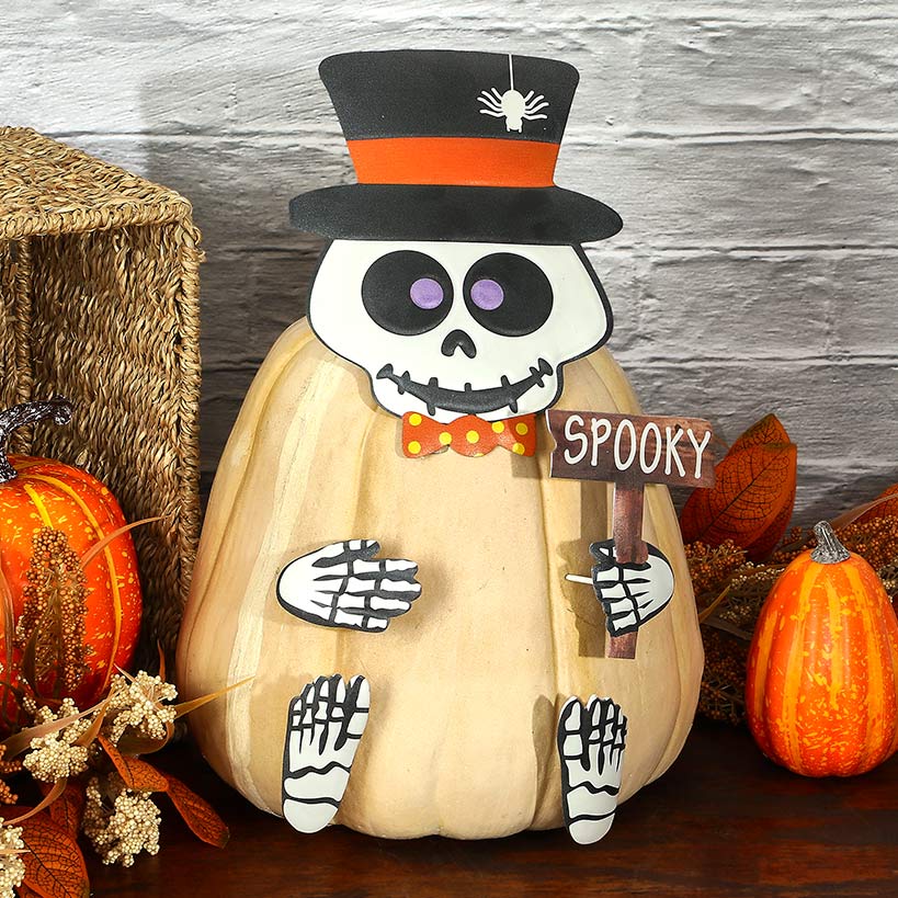 Pumpkin Decorating Kits Metal In Cat Ghost Bird Or Skeleton Characters - Image 9