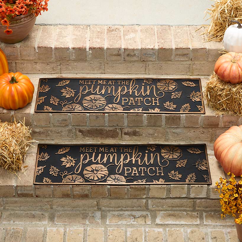 Pumpkin Patch Rubber Doormat or Set of 2 Rubber Stair Treads - Image 3