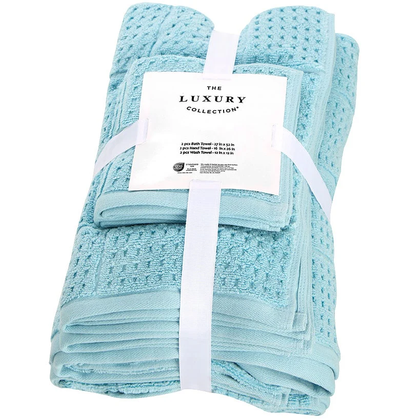 Quick Dry 100% Cotton Bath Towels, 6 Piece Set - Image 3