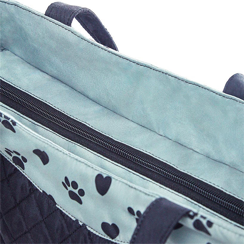Quilted Tote with Cat Paw Print - Image 4