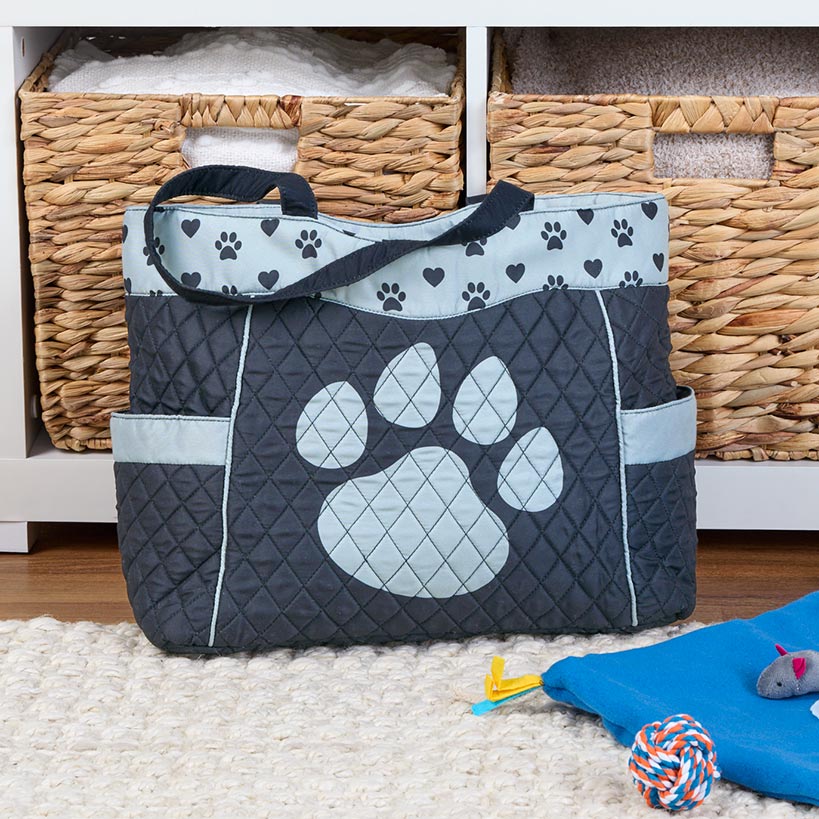 Quilted Tote with Cat Paw Print - Image 5