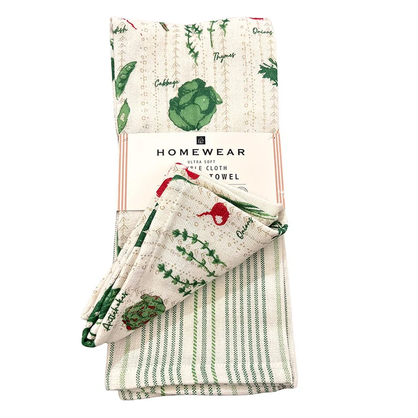 Recycled Poly Cotton Kitchen Towels Set of 3 - Image 2