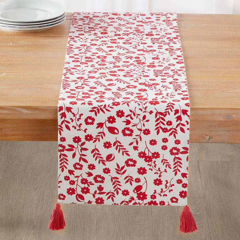 Red Floral Set of 4 Placemats or Runner - Image 3