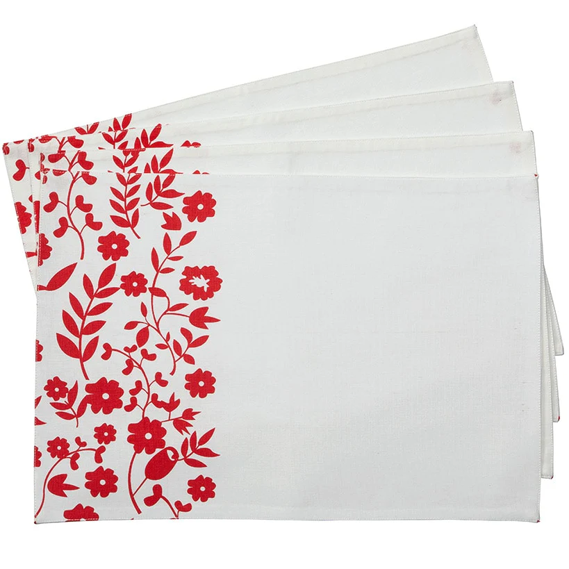 Red Floral Set of 4 Placemats or Runner - Image 4
