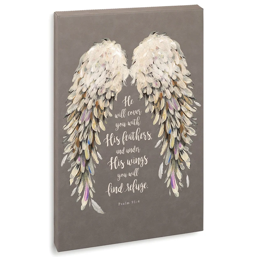 Religious He Will Cover You With His Feathers Canvas - Image 9