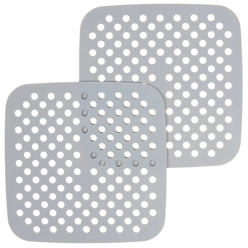 Square Reusable Nonstick Silicone 7.5" Air Fryer Liner - Set of 2 - Image 3