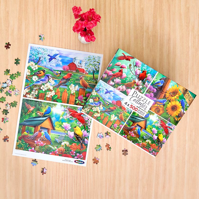 RoseArt® 4-In-1 Songbirds Jigsaw Puzzle Set - Image 3