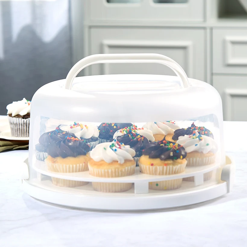 Round Cake or Cupcake Carrier with Travel Lid - Image 2
