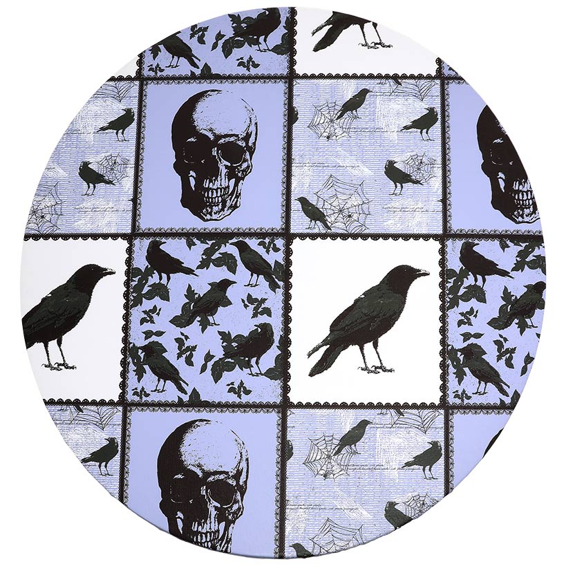 Round Custom Fitted Tablecloth with Flannel Backing Halloween - Image 5