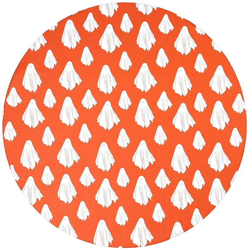 Round Custom Fitted Vinyl Tablecloth with Flannel Backing Halloween - Image 4