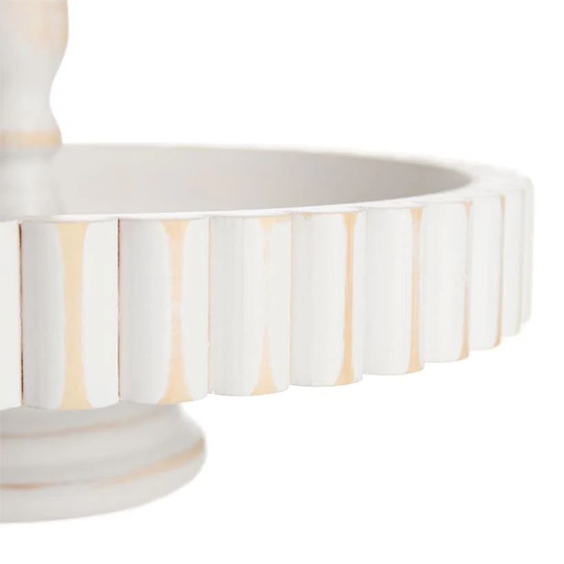 Round Rustic Wood Serving Tray - Image 5