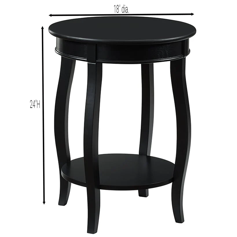 Round Side End Table with Shelf - Image 2