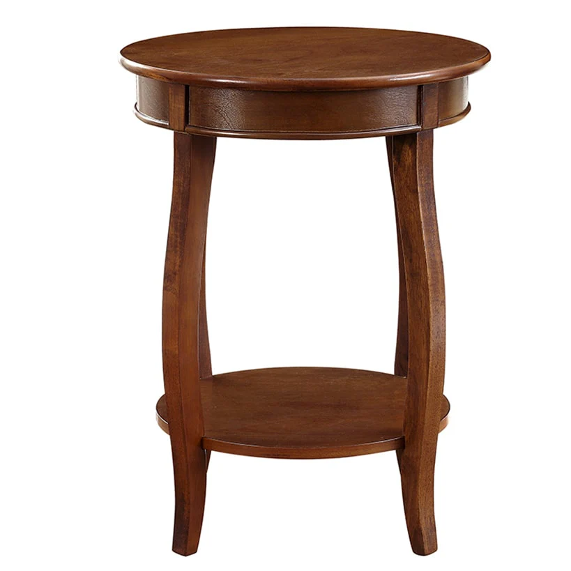 Round Side End Table with Shelf - Image 3