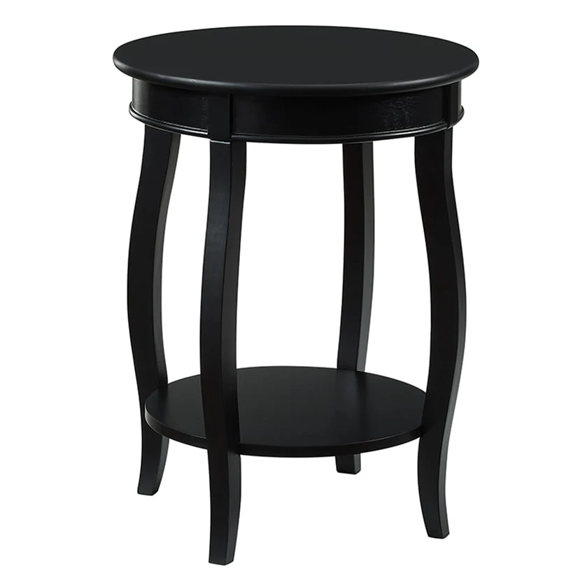 Round Side End Table with Shelf - Image 4