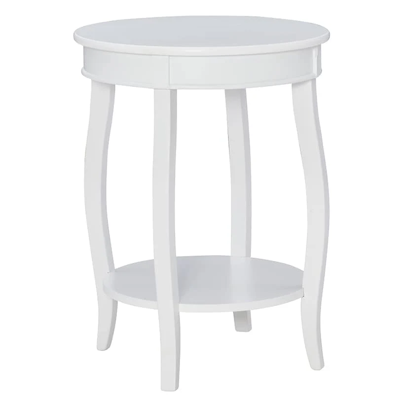 Round Side End Table with Shelf - Image 5