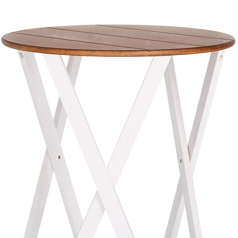 Round Two Tone Rustic Style Accent Table 19" Dia x 21.5"H - Image 2