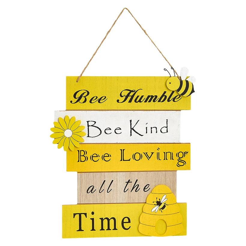 Rustic Bee Wall Sign With Uplifting Messages - Image 3
