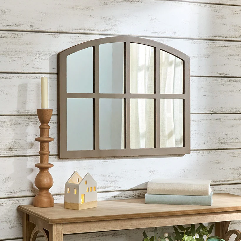 Rustic Country Window Pane Mirror - Black, Dark Brown, or White - Image 3
