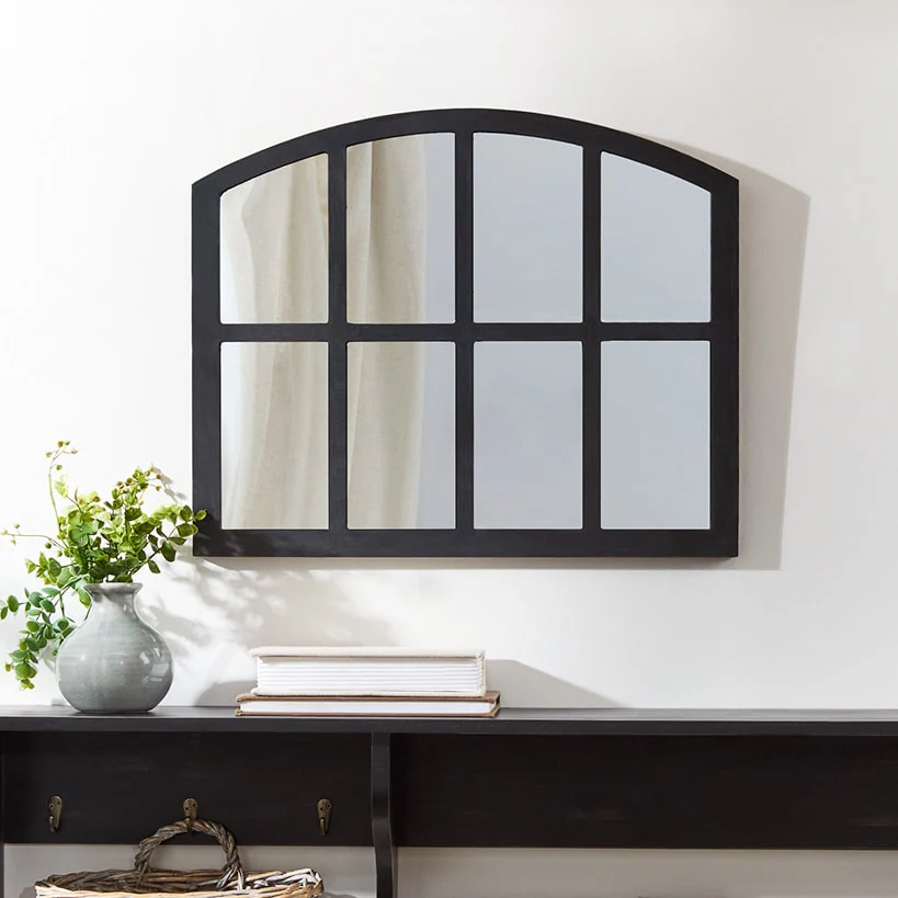 Rustic Country Window Pane Mirror - Black, Dark Brown, or White - Image 4