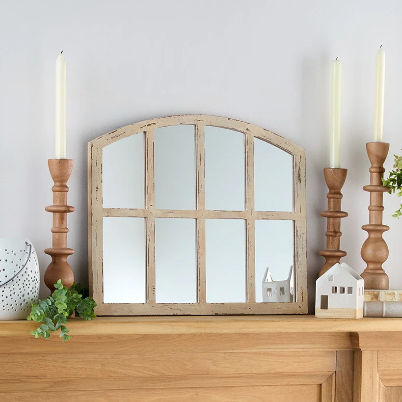 Rustic Country Window Pane Mirror - Black, Dark Brown, or White - Image 5