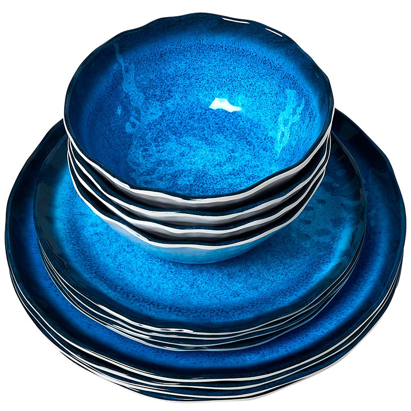 Rustic Melamine Vibrant Dinnerware Set Service for 4 - Image 5