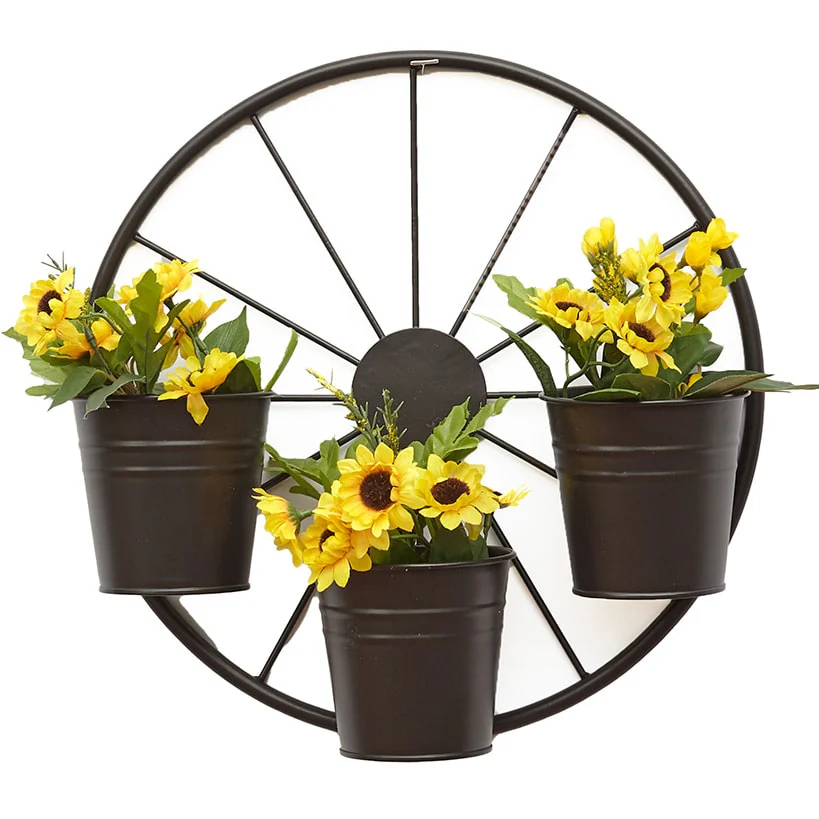 Rustic Wagon Wheel Planter or Fence for Outdoor Spaces - Image 3