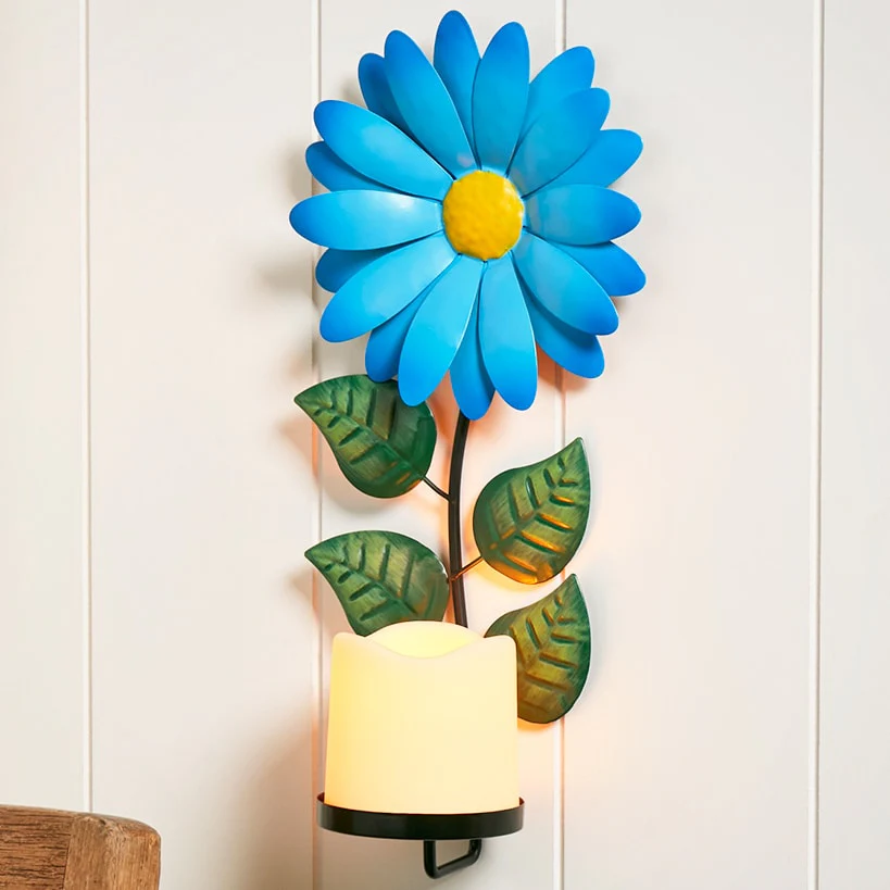 Sconce Flower LED Candle In Daisy Forget Me Not Hibiscus Or Sunflower - Image 3