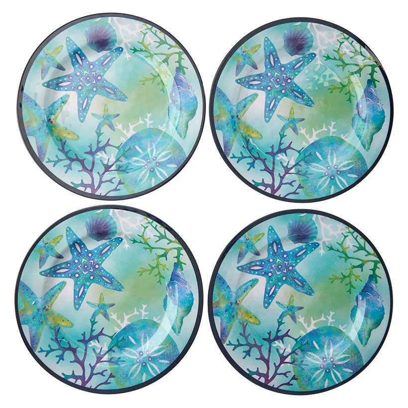 Seaside Beach Melamine Dinner Plates Set of 4 - Image 6