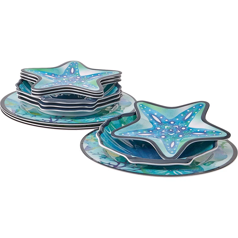 Seaside Beach Starfish Melamine Salad Plates Set of 4 - Image 4