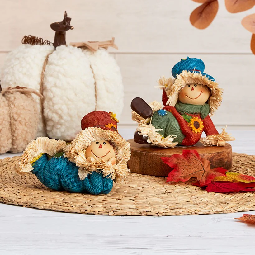 Set of 2 Harvest Scarecrow Pals Table Decor - Image 3