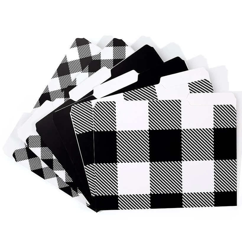 Set of 6 Buffalo Check File Folders - Image 2