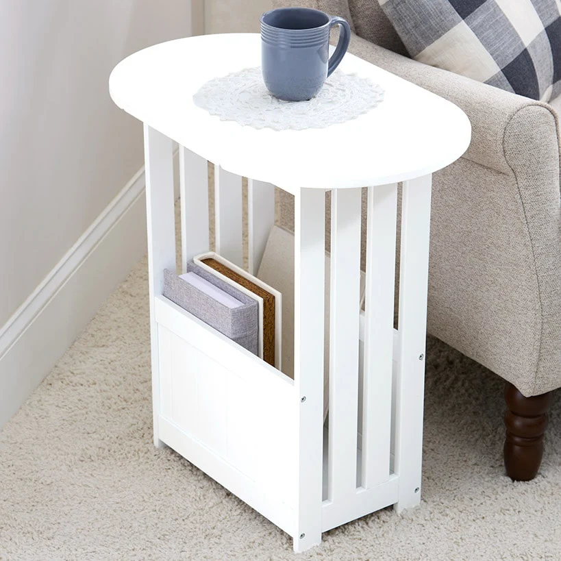 Side Table with Drop Leaf Top and Magazine Holder - 24"H - Image 4