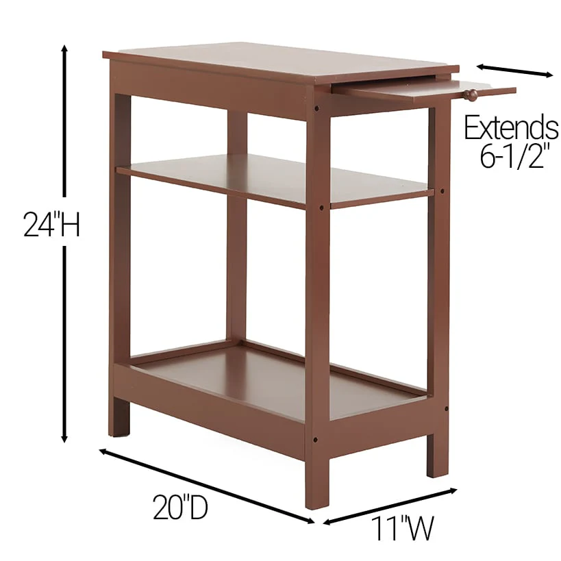 Side Table with Extension Shelf - Image 2