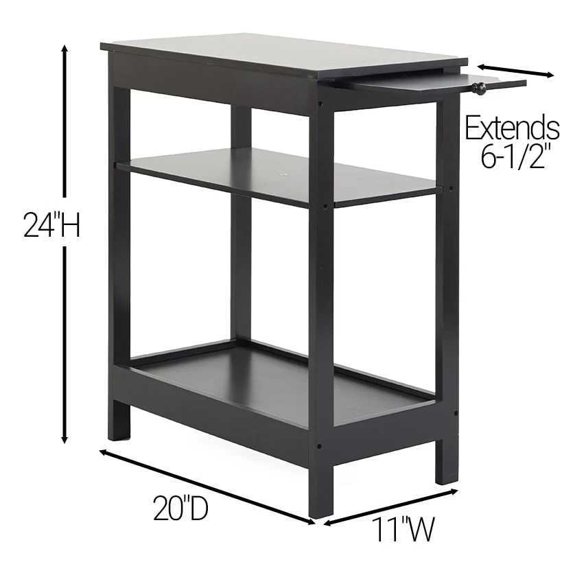 Side Table with Extension Shelf - Image 8