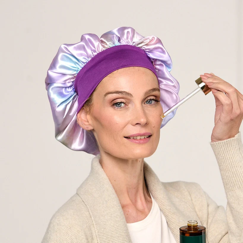 Silky Satin Unicorn or Leopard Head Scarf Cap and Sleeping Bonnet - Image 3