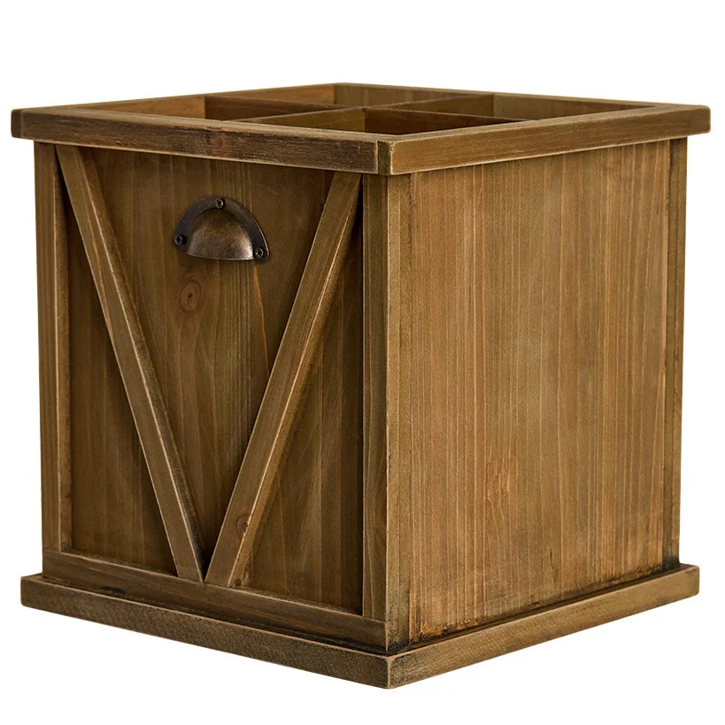 Silverware and Napkin Wood Caddy
