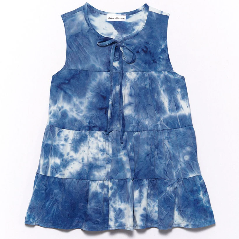 Sleeveless Tie-Dye Tiered Top - Image 3