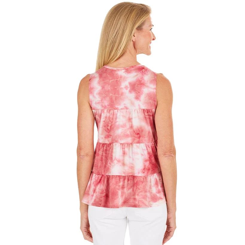Sleeveless Tie-Dye Tiered Top - Image 5