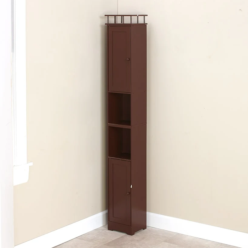 Slim Bathroom Freestanding Storage Cabinet with Shelves and Cupboards - Image 4