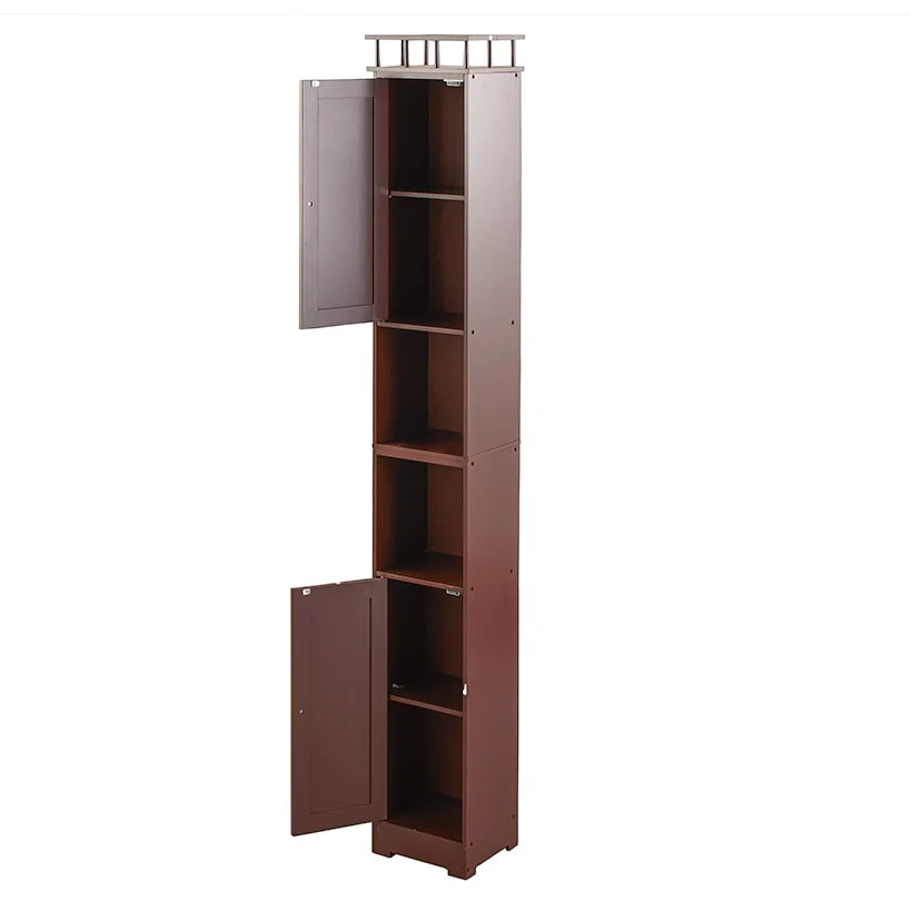 Slim Bathroom Freestanding Storage Cabinet with Shelves and Cupboards - Image 5