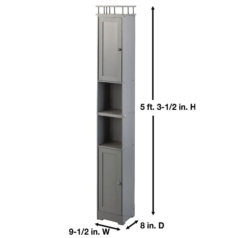 Slim Bathroom Freestanding Storage Cabinet with Shelves and Cupboards - Image 6