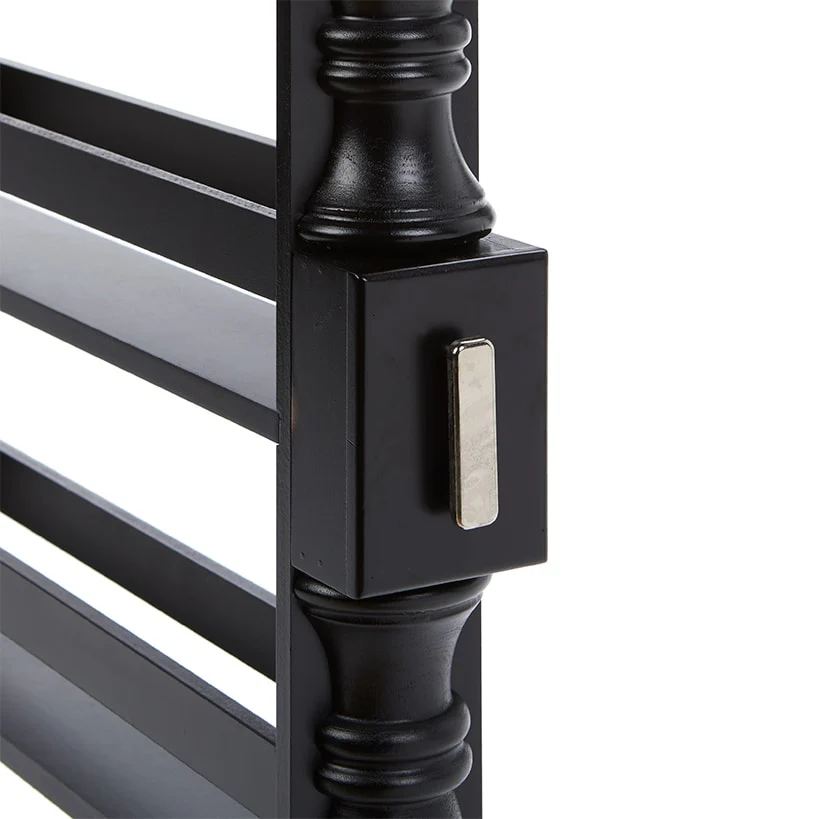 Slim Wooden Spice Rack Cabinet with Wheels - Black, Walnut or White - Image 2